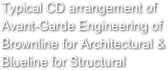 Typical CD arrangement of 
Avant-Garde Engineering of 
Brownline for Architectural &
Blueline for Structural